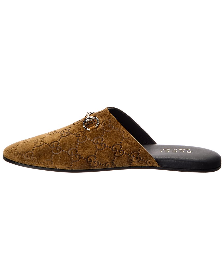Gucci Horsebit Gg Suede Mule