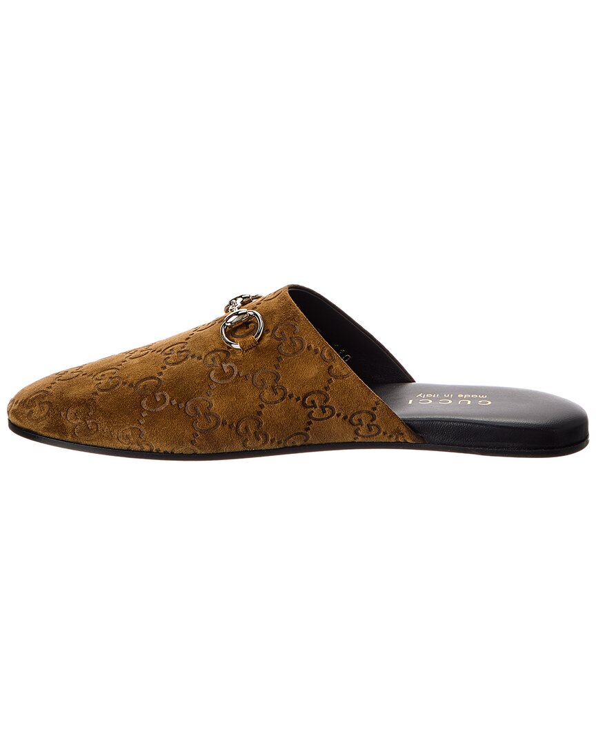 Gucci Horsebit Gg Suede Mule