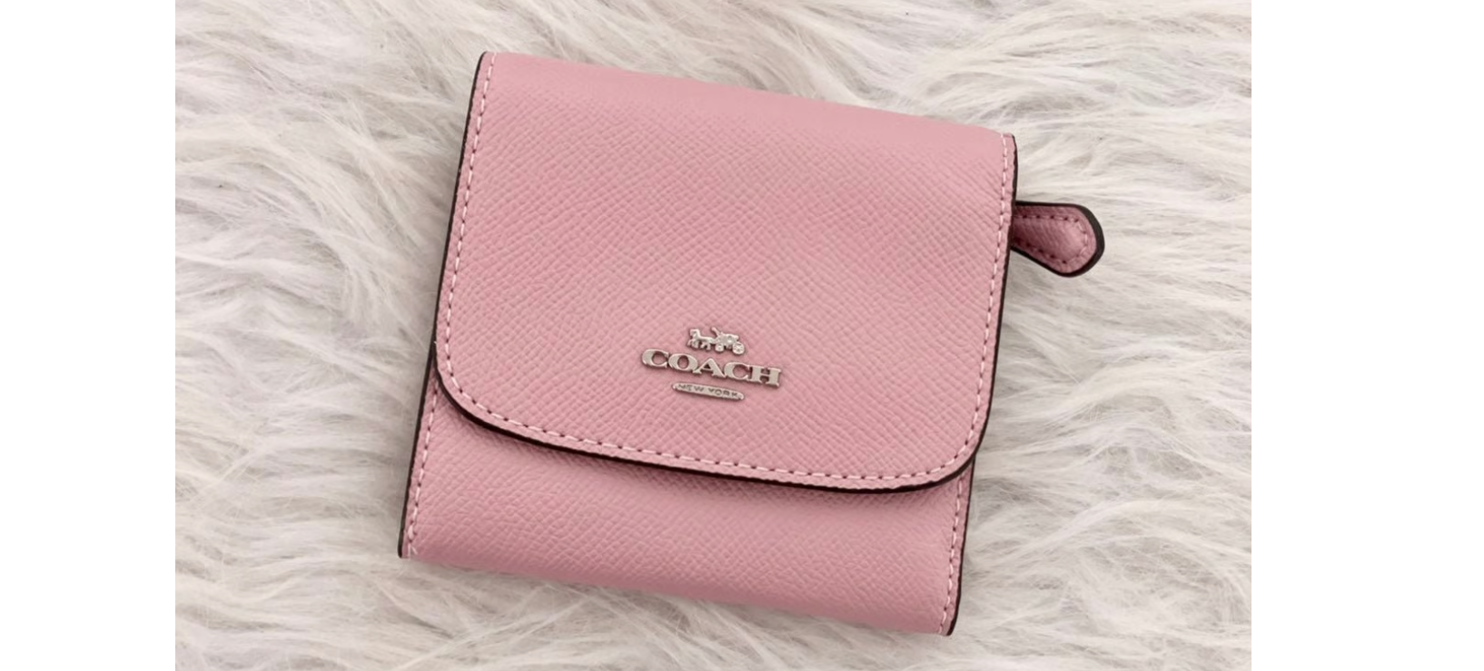 Coach Leather Small Wallet In Pink